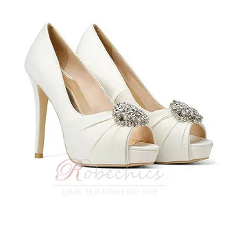 12CM Super High Heel Strass Chaussures de mariage Chaussures de soirée en satin