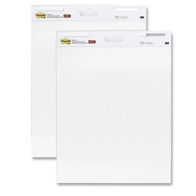 3M Post-it Meeting-Charts - 2 paperboards autocollant - 508 x 584 mm - blanc
