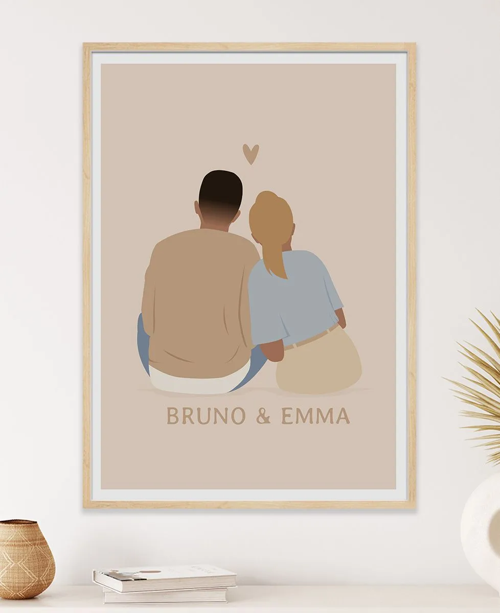 Affiche Couple de dos personnalisé