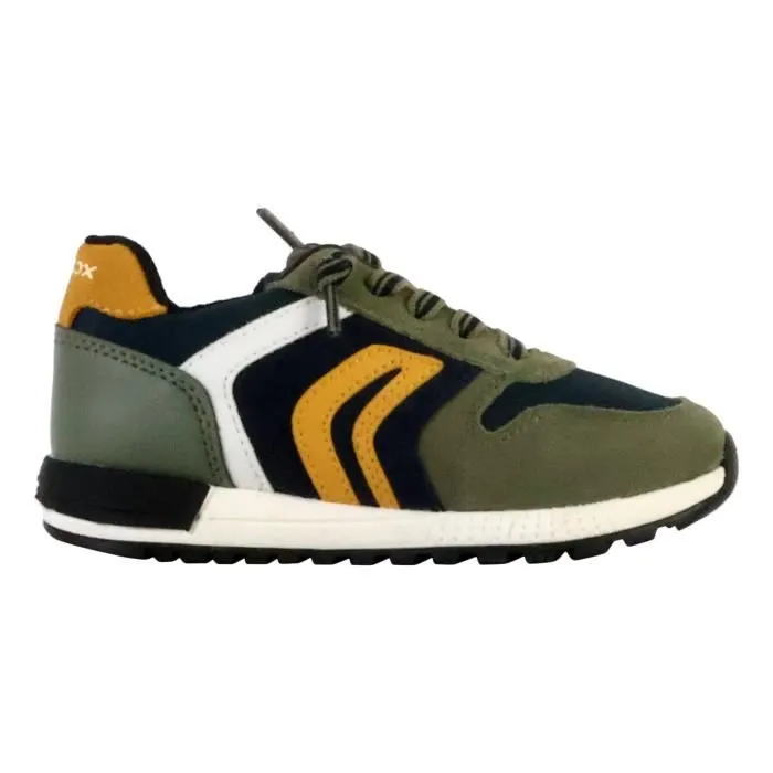 Basket Cuir Junior Geox Alben - Military/Marine