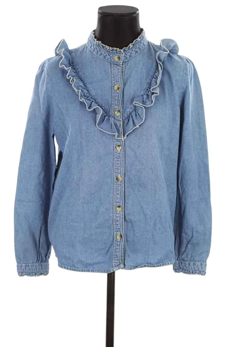 Blouse de seconde main Leon & Harper en coton bleu pour femme, taille 36, en très bon état.