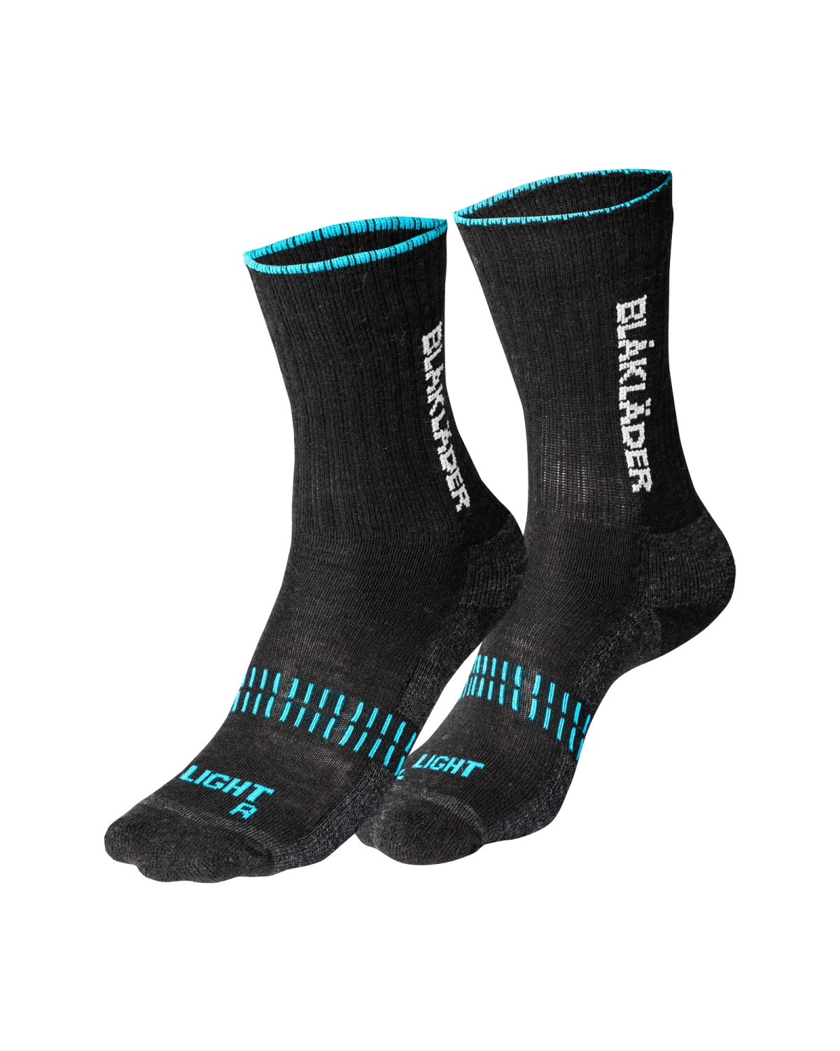 Blåkläder Chaussettes LIGHT - 40-44 - Noir/Bleu Fluo