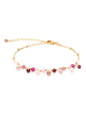 Bracelet Wyrm Cristal Rose finition or jaune 18 carats - Doré/or