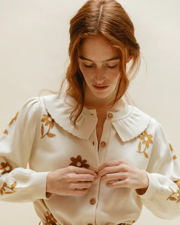 Cardigan Fleurs Caramel