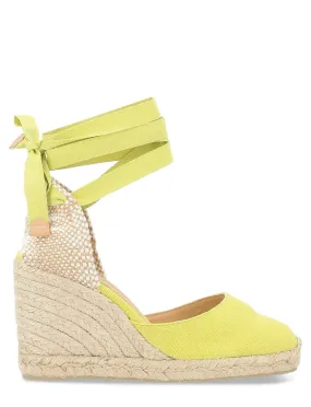 Castañer Espadrilles Carina en tissu vert lime