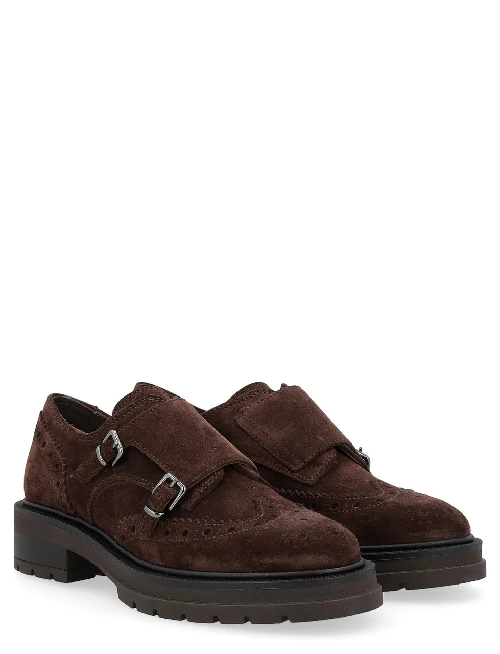 Chaussure à lacets Carmens Patty Double en daim marron