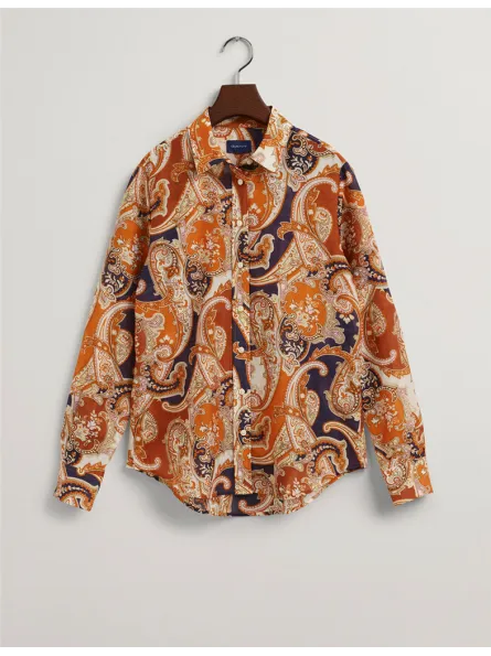 Chemise coton soie motif cachemire Gant