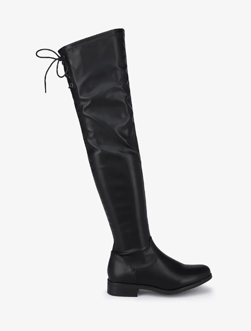 Cuissardes en simili à lacets - Noir