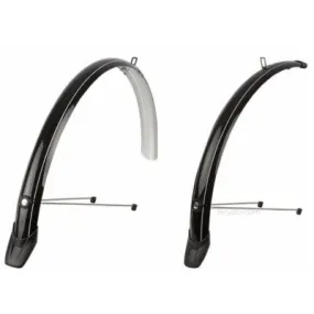 Garde boues vélo noirs 28 pouces 46 mm Towny Polisport