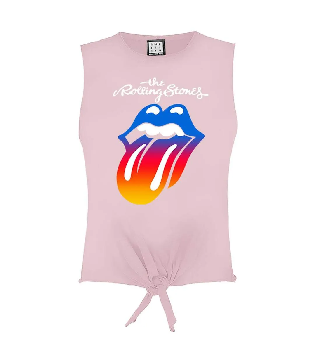 Haut court rainbow tongue femme rose Amplified