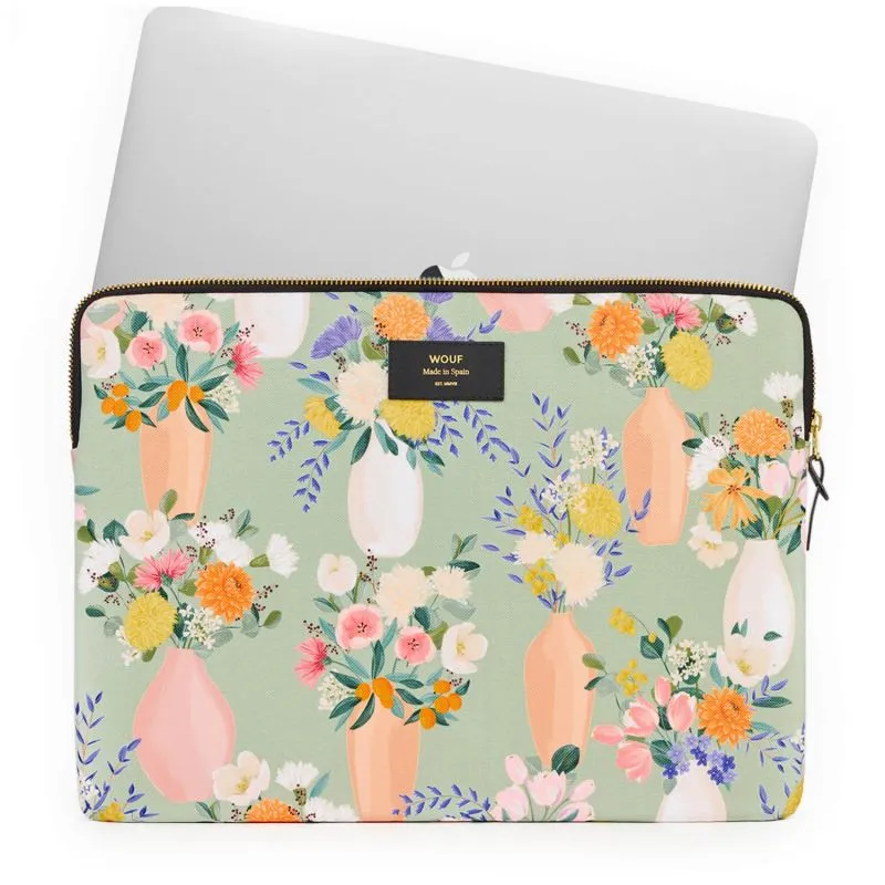 Housse ordinateur  Wouf 15 pouces 35.8 cm Aida - Imprimé floral muticolore et pastel