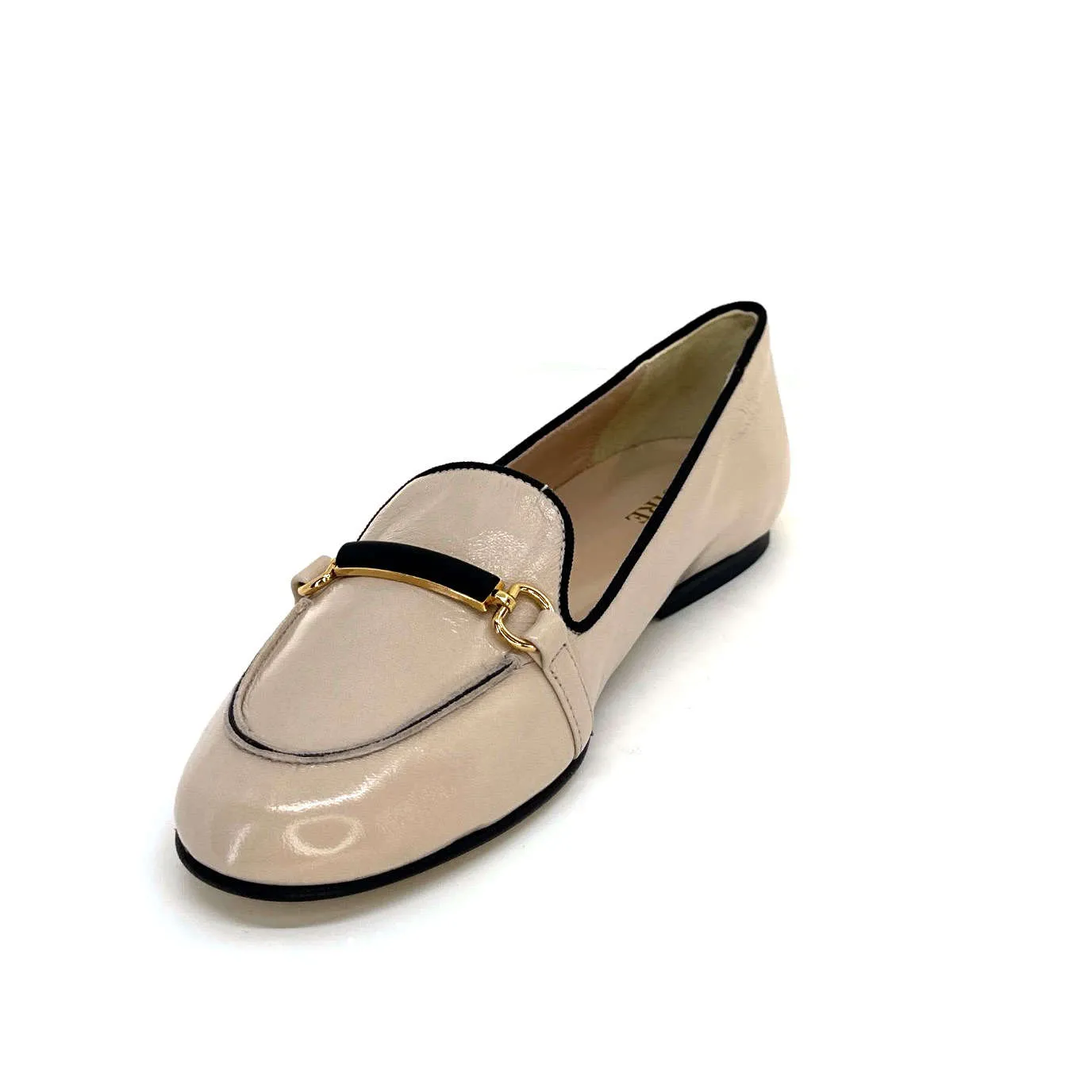 Ivoire G771-21 Cuir Vernis Crème Noir