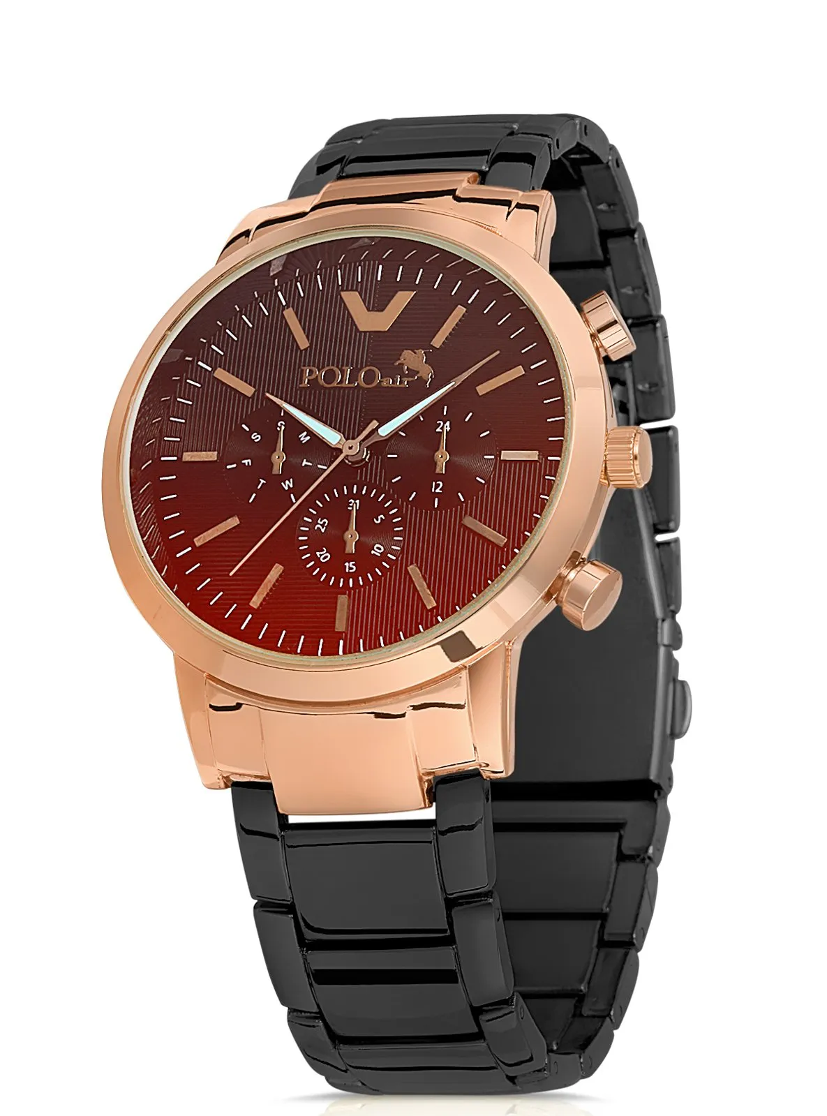 Men's Watch Tinted Glass Feature Black Copper Color Color