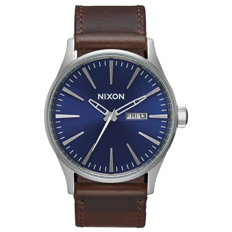 Montre Nixon Sentry Leather Blue Brown