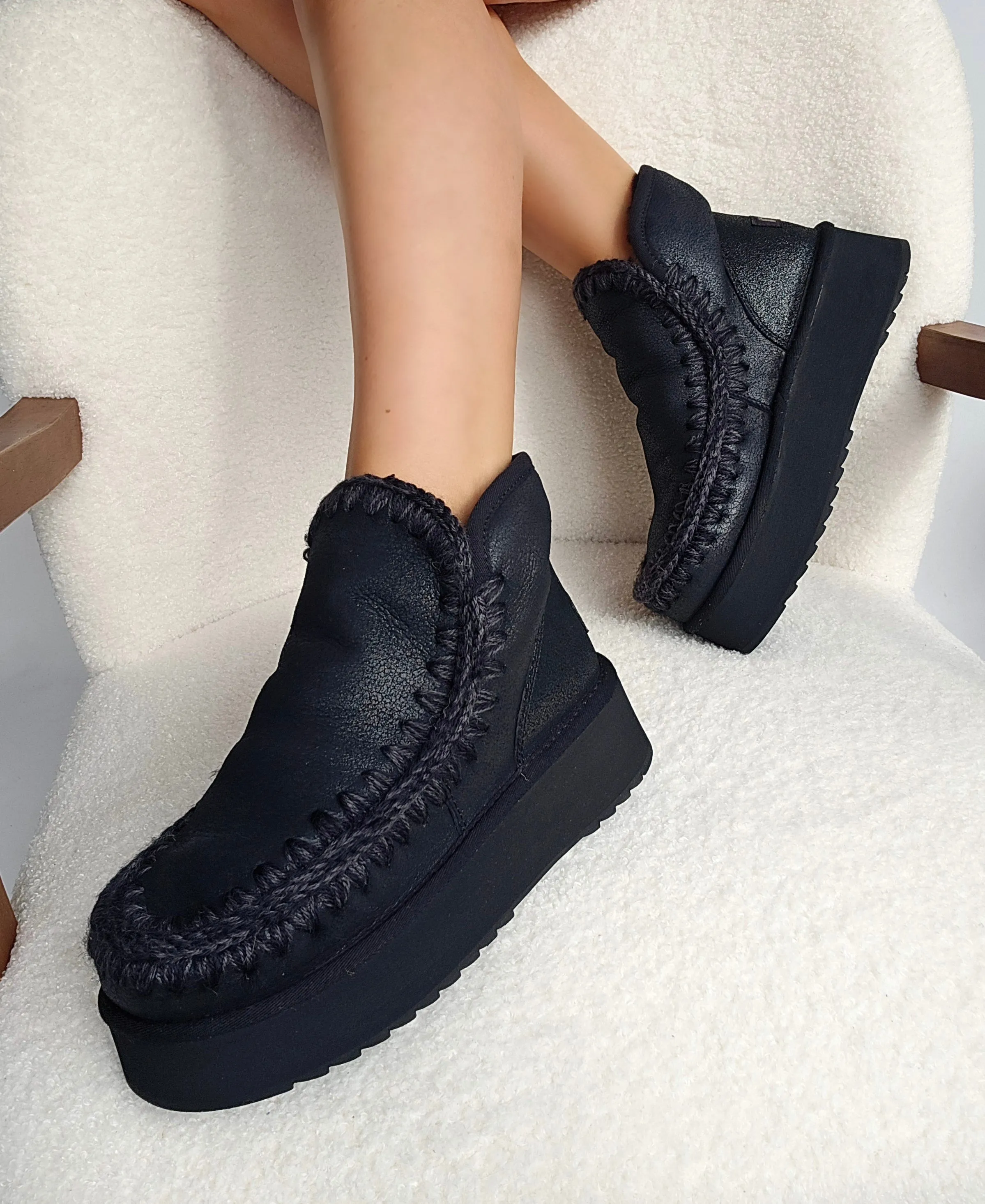 Mou mini eskimo platform boots Noir