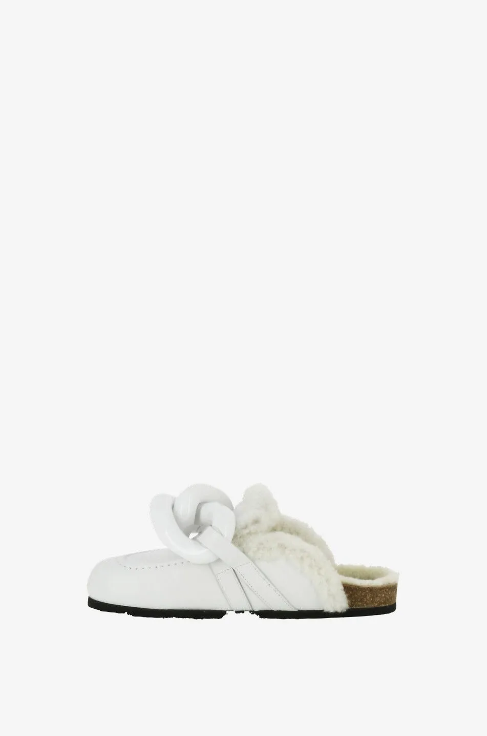 Mules en peau lainée Chain Loafer