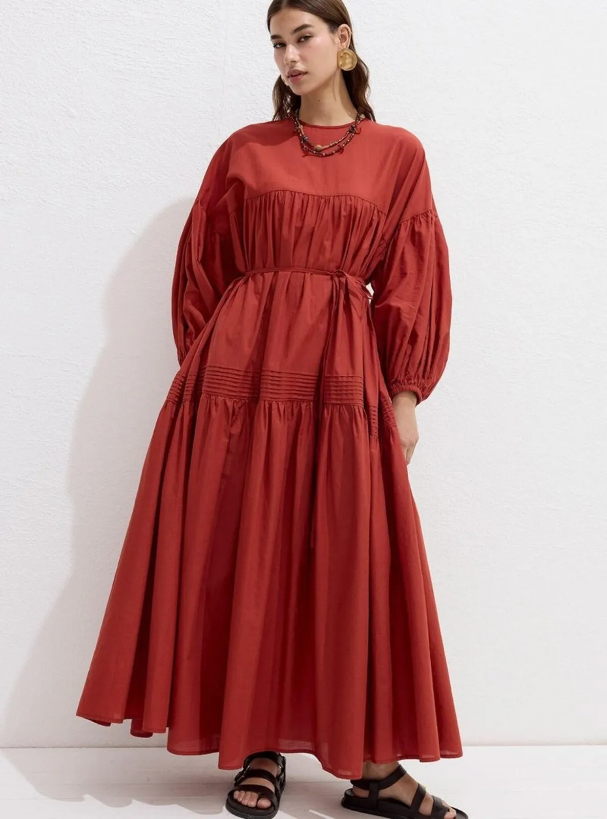 Orange - Modest Dress