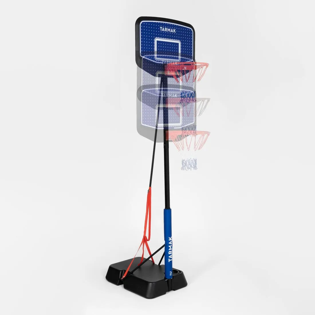 Panier de basket Enfant Dunk sur pied réglable 1,60m à 2,20m - K900 Bleu Noir