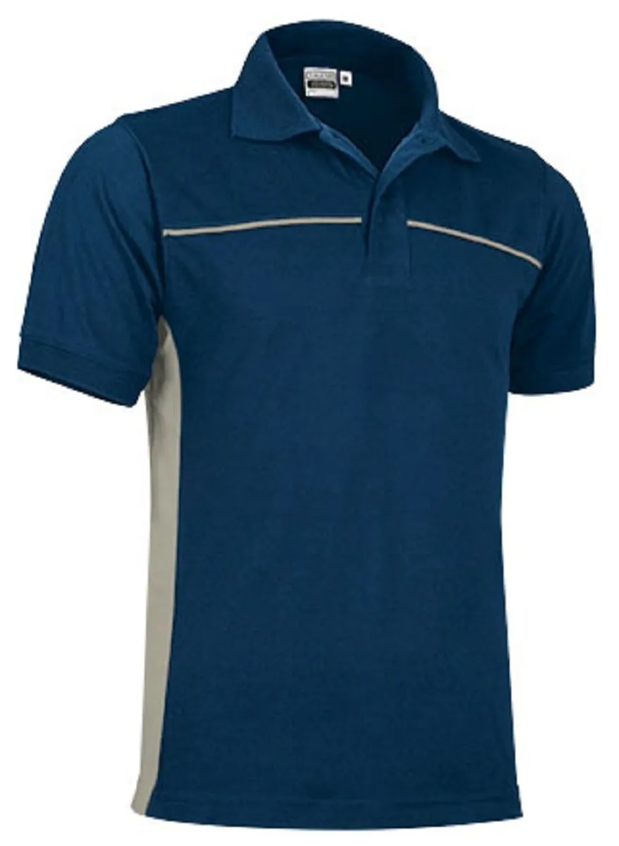 Polo bicolore - Homme - réf THUNDER - bleu marine et beige 