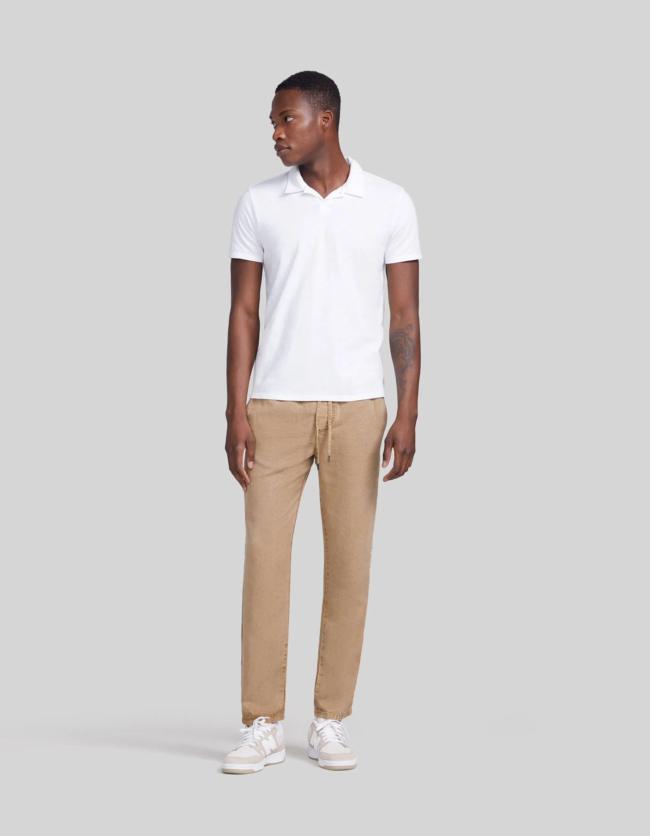 Polo blanc L'Essentiel coton bio flammé Homme
