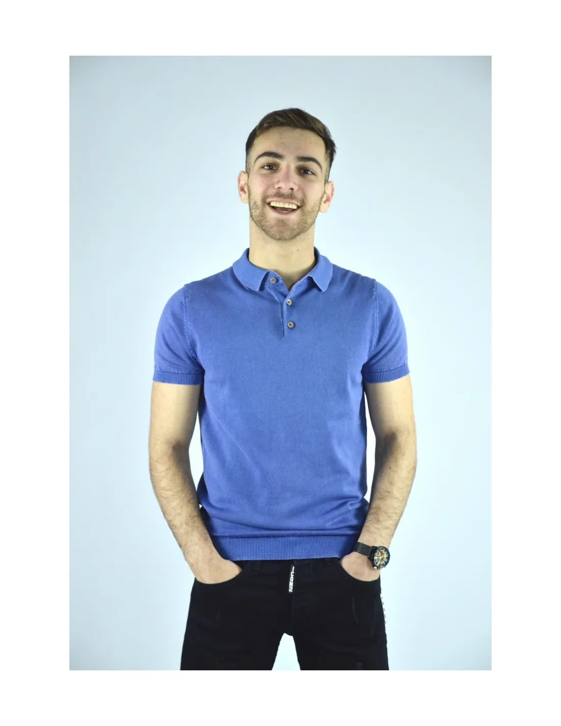 polo manche courte bleu - homme