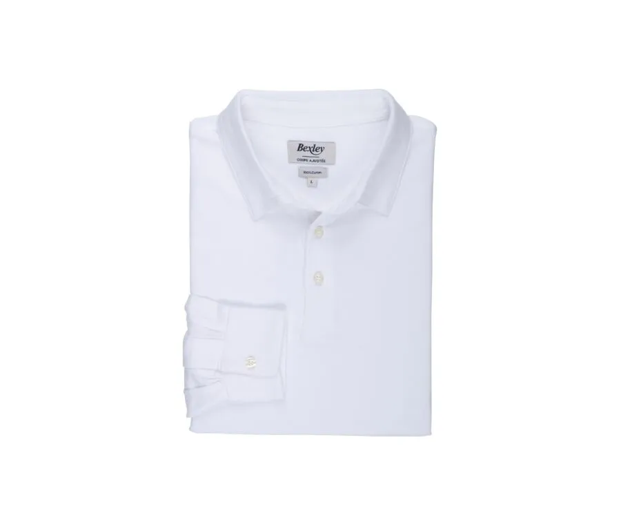 Polo manches longues homme Blanc Aiden Ml
