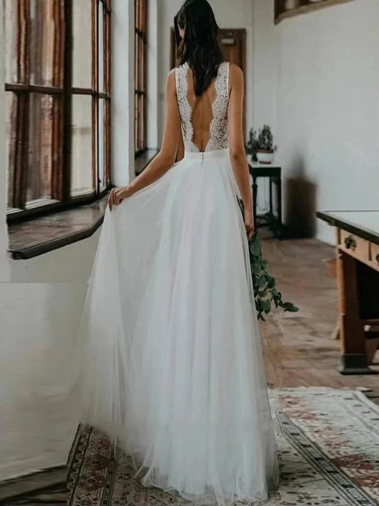 Robe de Mariée Année 50 Dentelle Dos Nu
