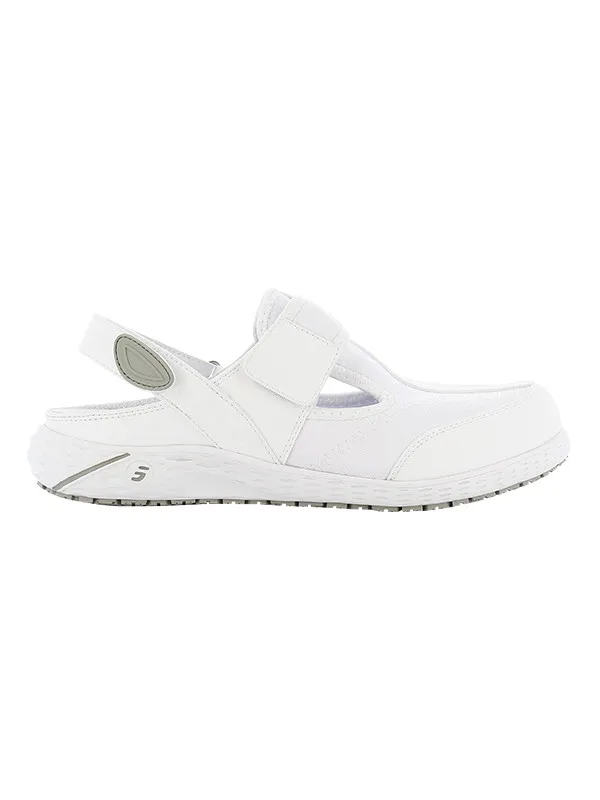 Sabot médical SRC en cuir blanc Oxypas Aliza