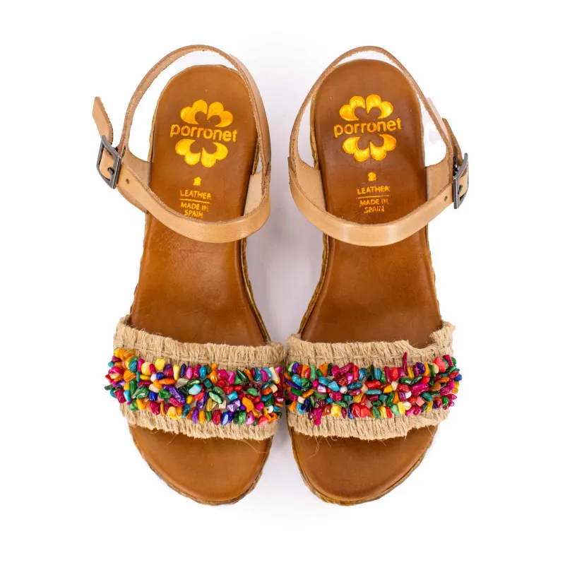 Sandales compensees natural fi2847 t36-41 Femme PORRONET à prix
