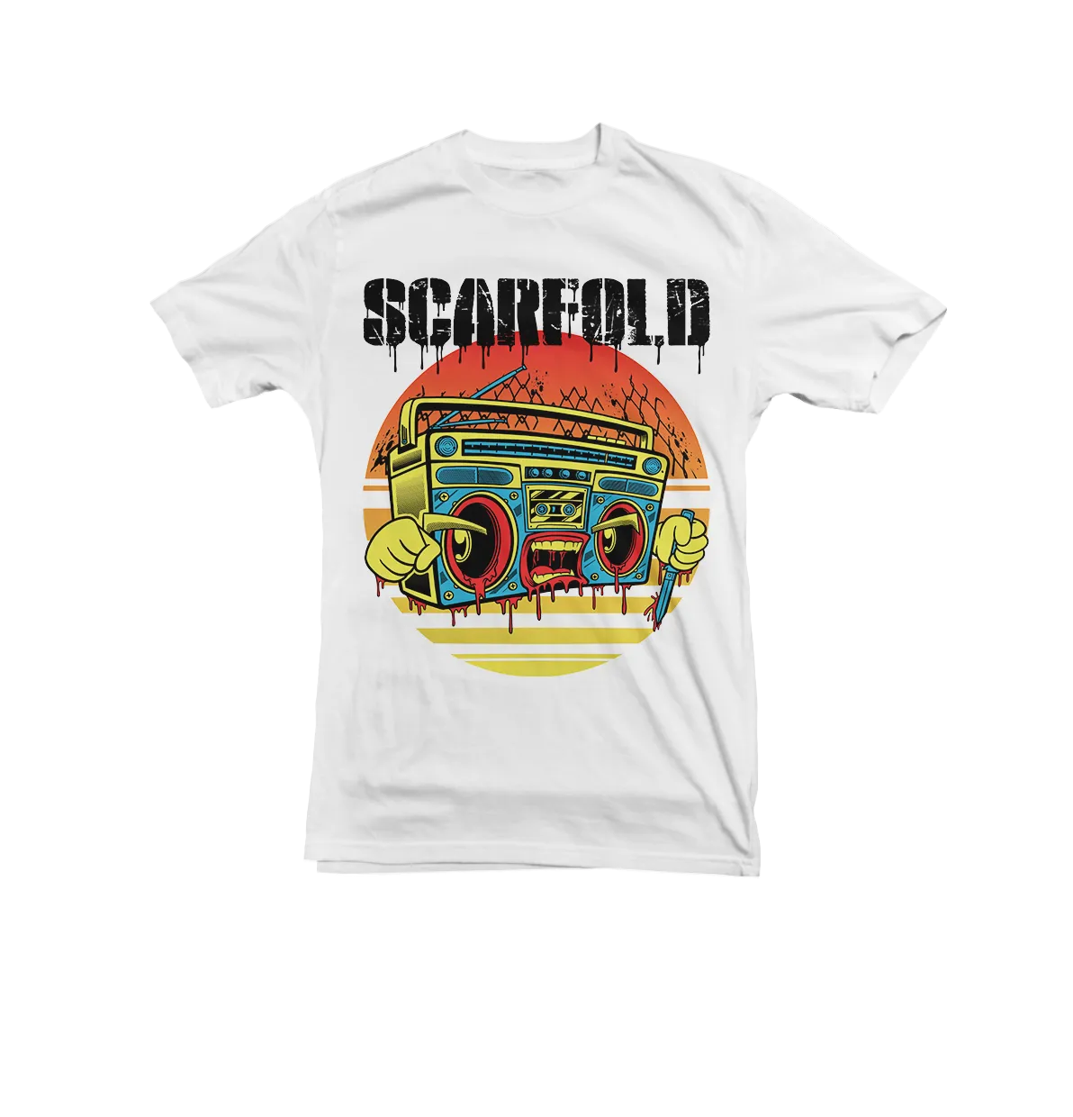 SCARFOLD - Ghettoblaster White T-Shirt