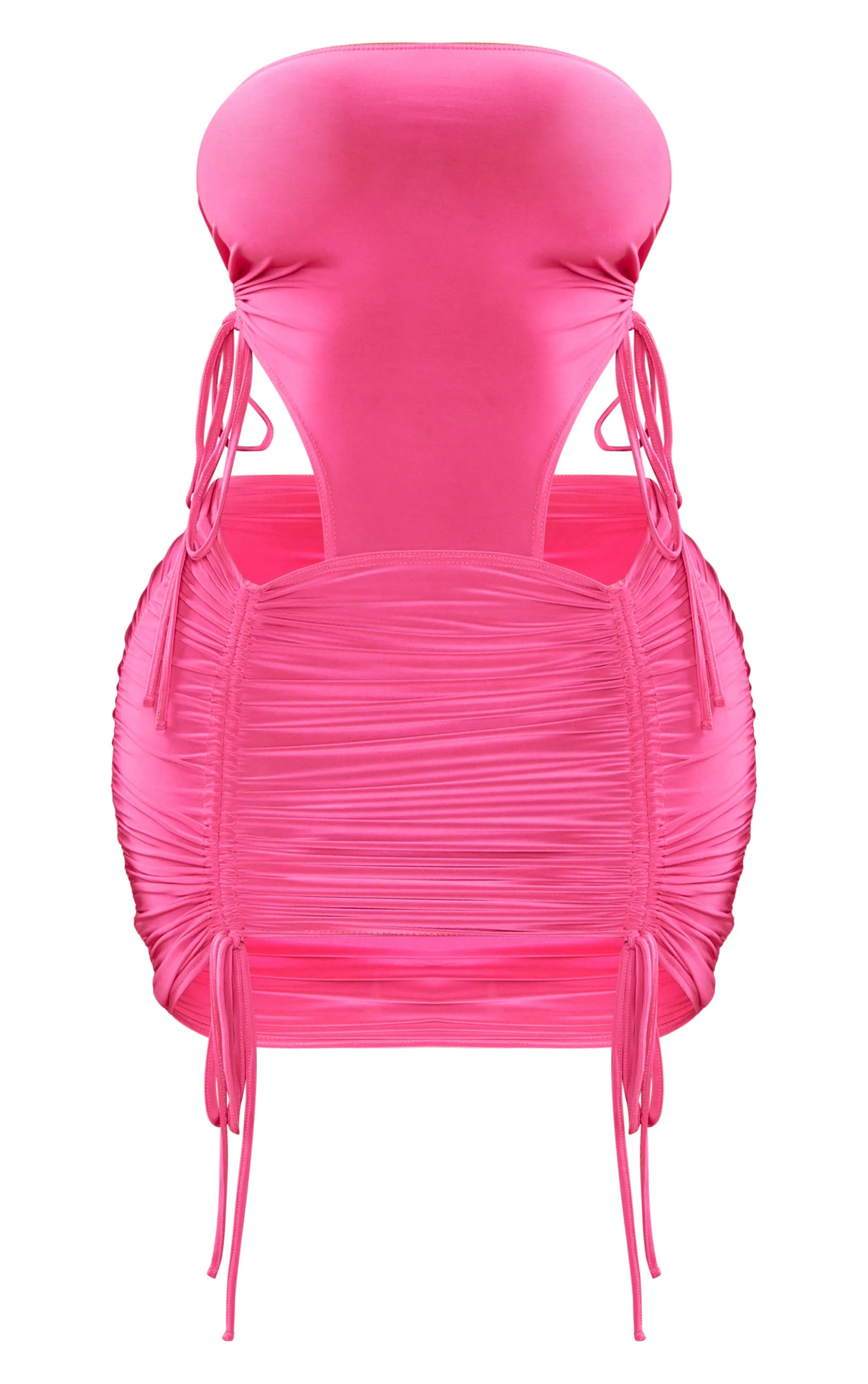 Shape Robe bustier très moulante rose froncée à découpes