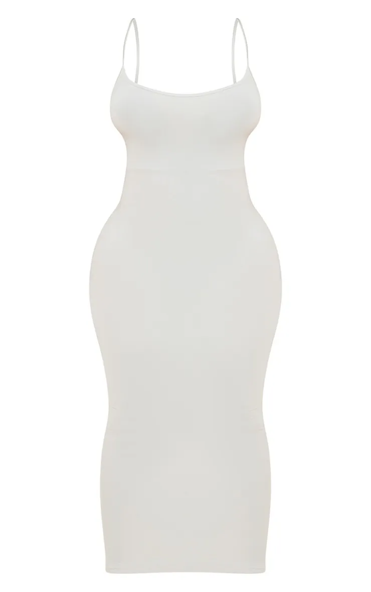 Shape Robe longue stretch gris chiné sans coutures à bretelles