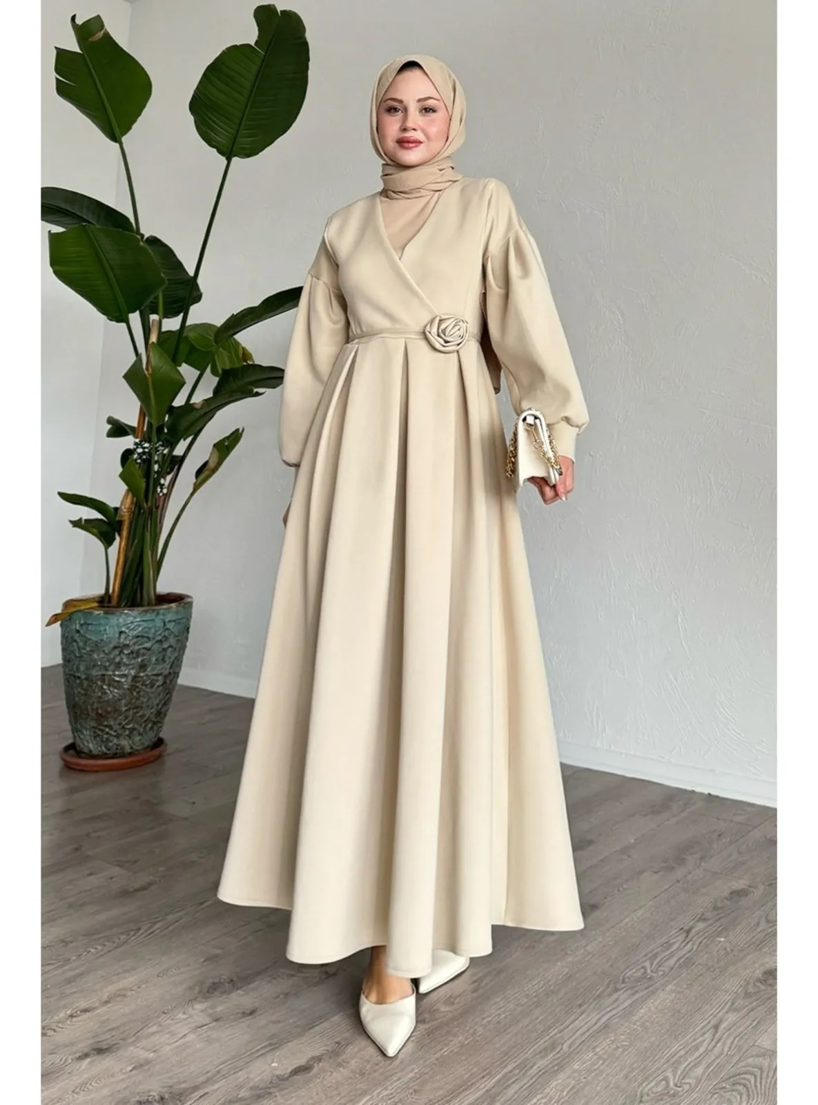 Stone Color - Modest Dress