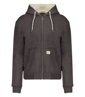 Sweat Deeluxe avec manches longues et col à capuche en coton anthracite chiné