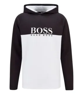 Sweat à capuche Boss avec manches longues bicolore noir et blanc 