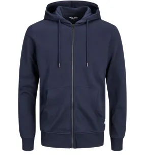 Sweat à capuche JACK & JONES + BASIC en coton mélangé bleu marine