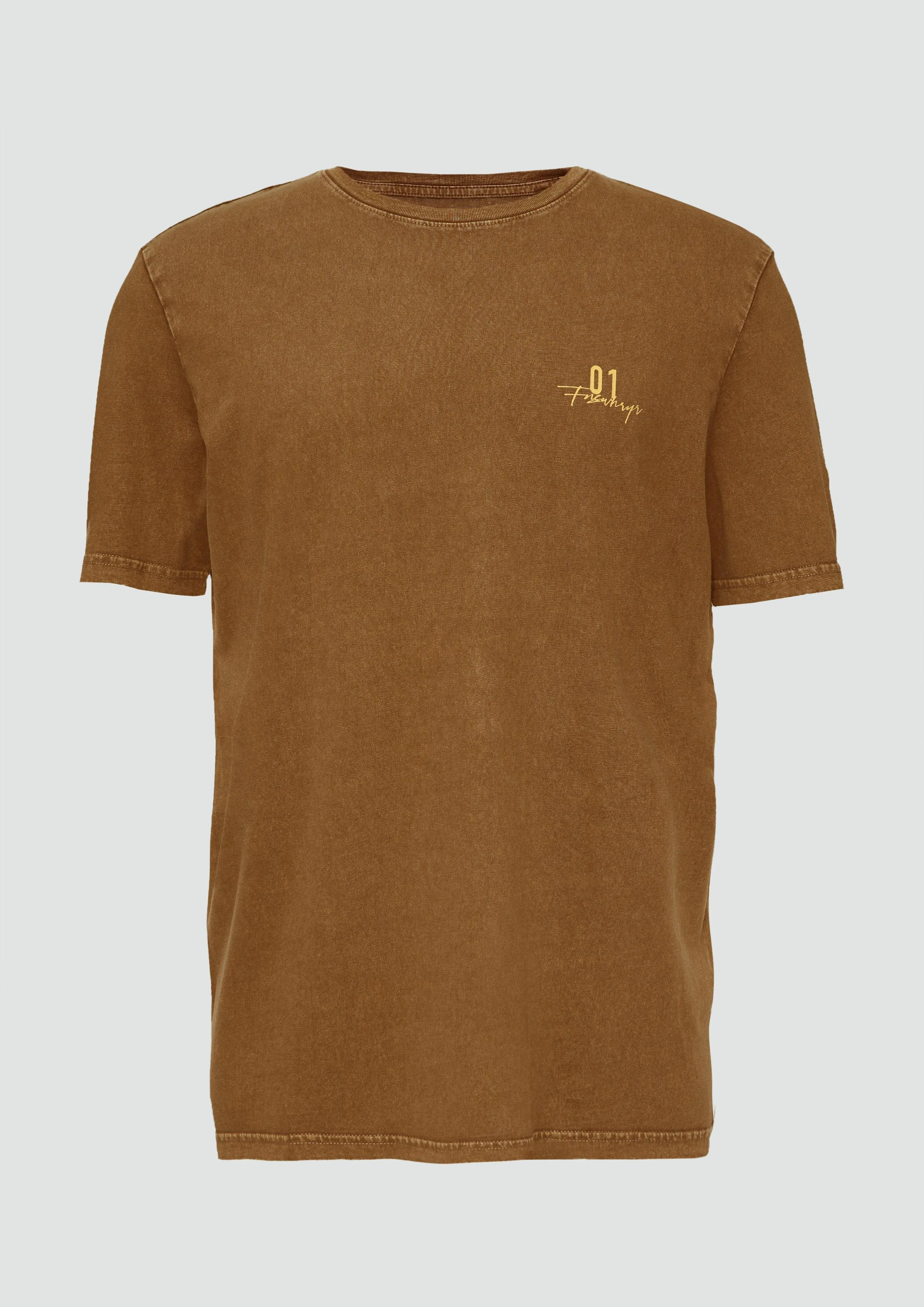 T-shirt délavé imprimé sur le devant et dans le dos