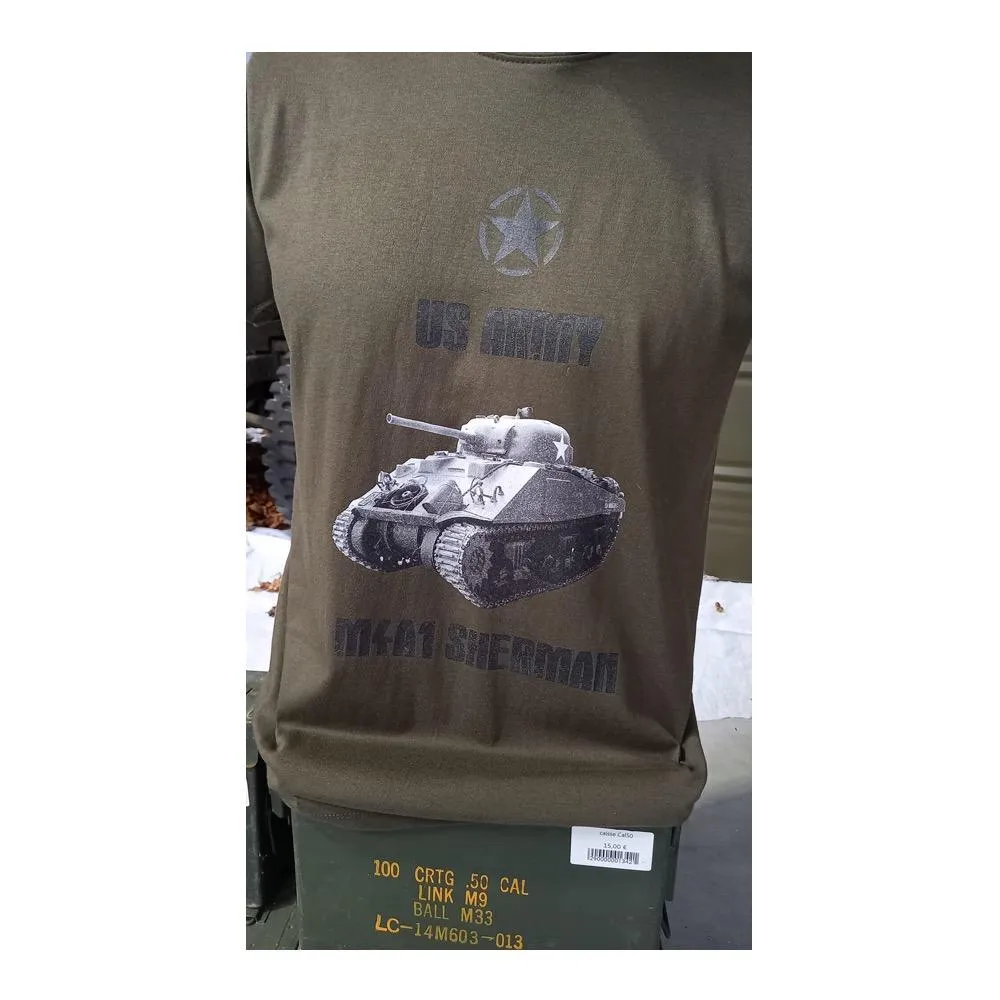T-SHIRT M4A1 SHERMAN GI'S STORE SURPLUS MILITAIRE VERT OD