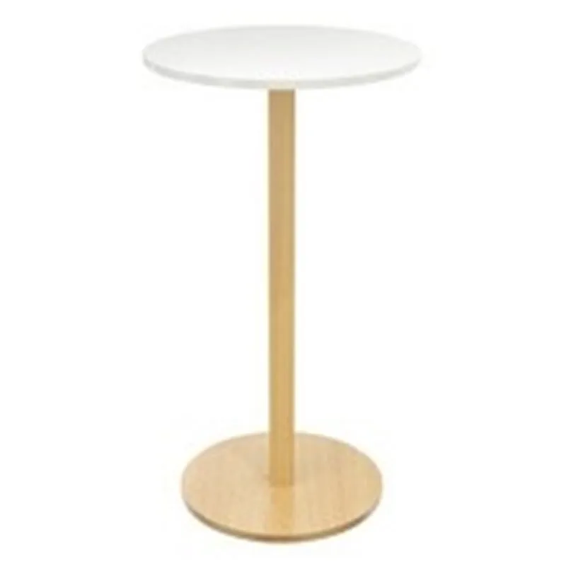 Table haute diam. 600 mm blanc / hêtre
