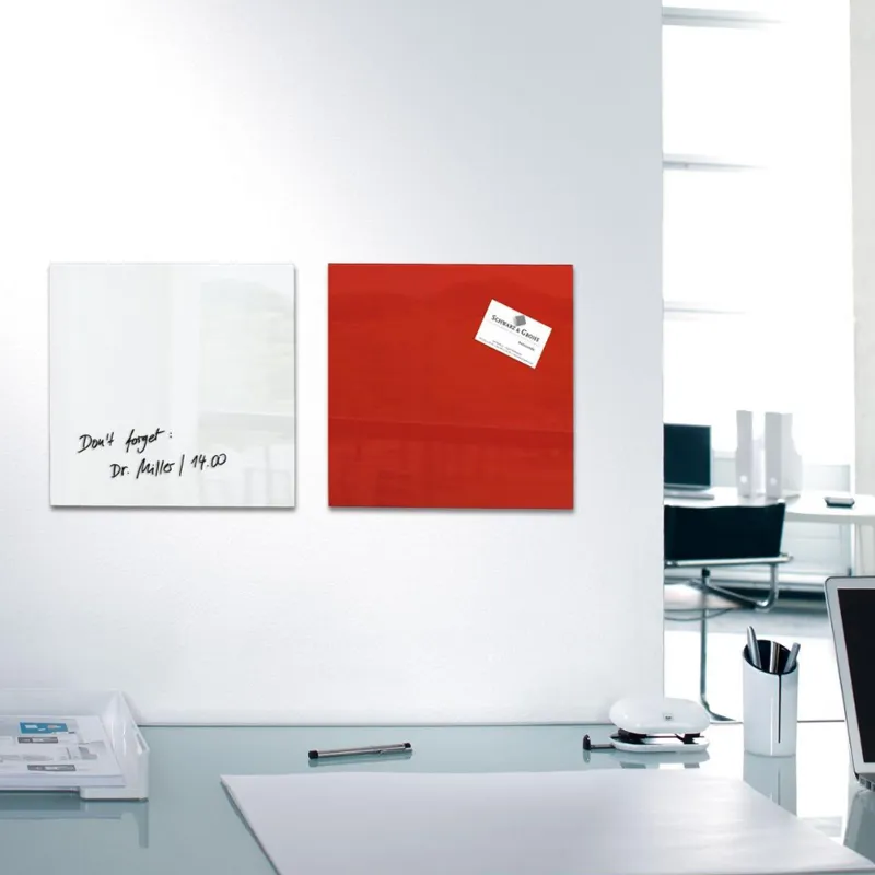 Tableau magnétique en verre Artverum - 30 x 30 cm - blanc